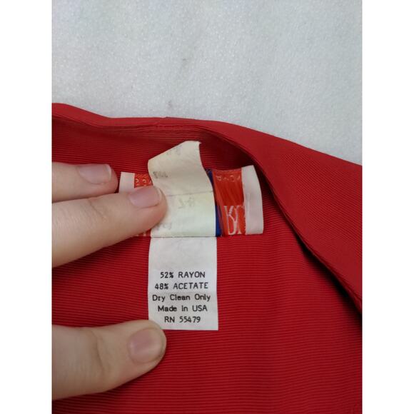 Vintage Womens Diamond's Run by Wayne Diamond 6 Button Dress Jacket Size 7-8 Red - Picture 9 of 11